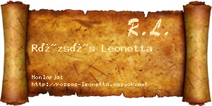 Rózsás Leonetta névjegykártya